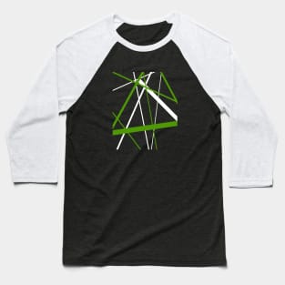 Criss Cross Grass Green and White Lines Baseball T-Shirt